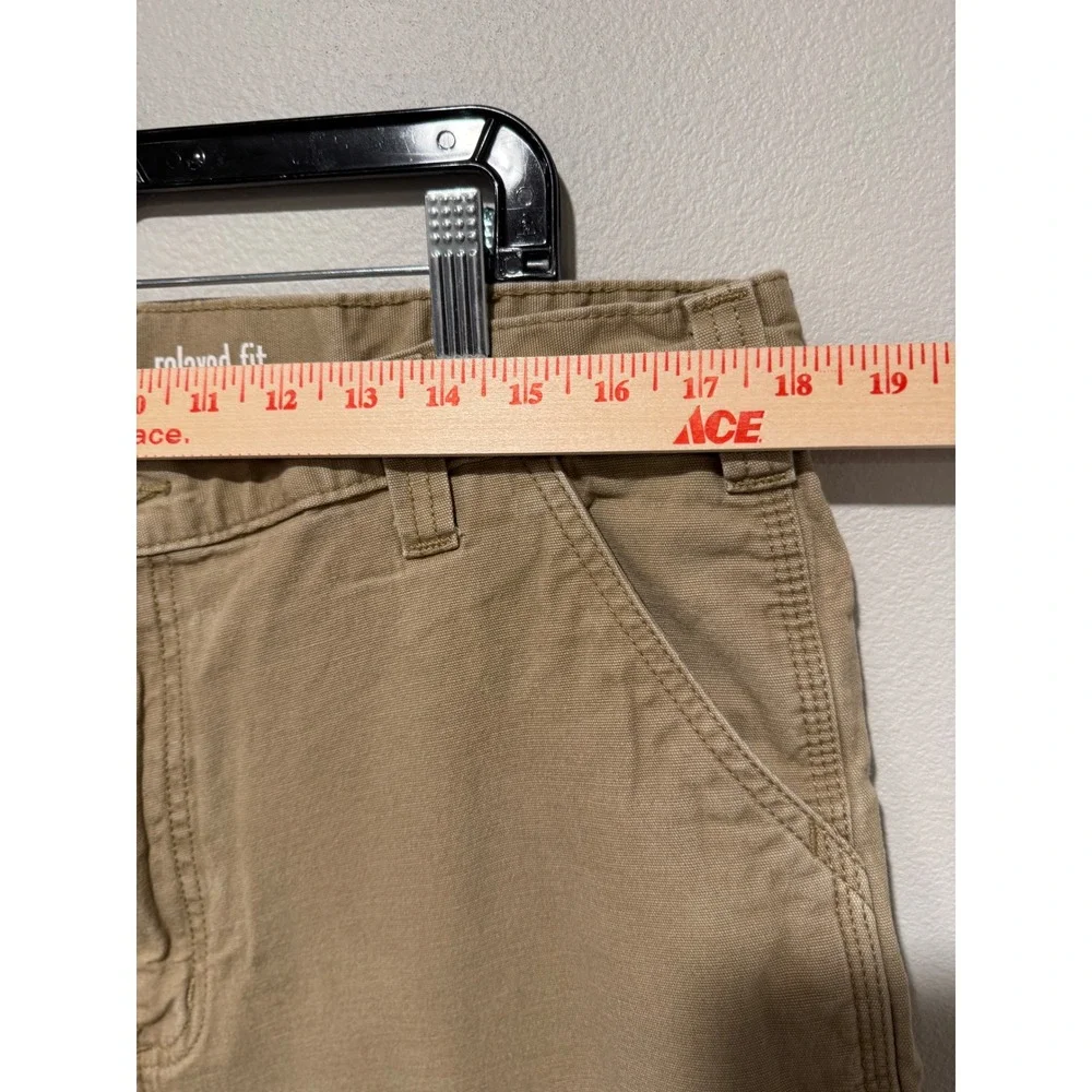 Carhartt Mens Relaxed Fit Canvas Work Pants Tan Khaki Utility Carpenter 38x36